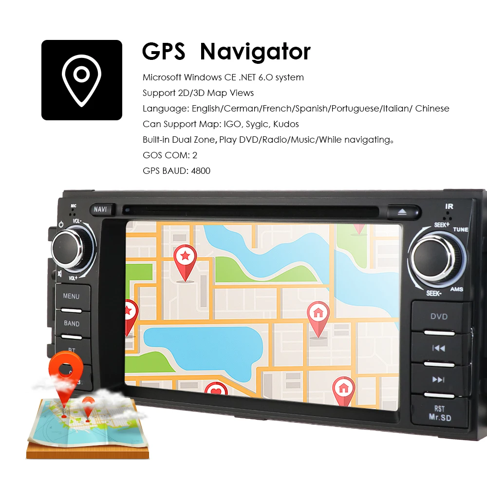 Discount Car DVD GPS Player WinCE 6.0 For JEEP Wrangler Compass Patriot Grand Cherokee Commander Dodge GPS Navigation Radio CANBUS RDS BT 5