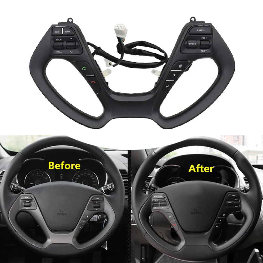 New Steering Wheel Switch For KIA CERATO K3 2016 2017 With Audio Volume Music Control Cruise Bluetooth Telephone Sound Switch