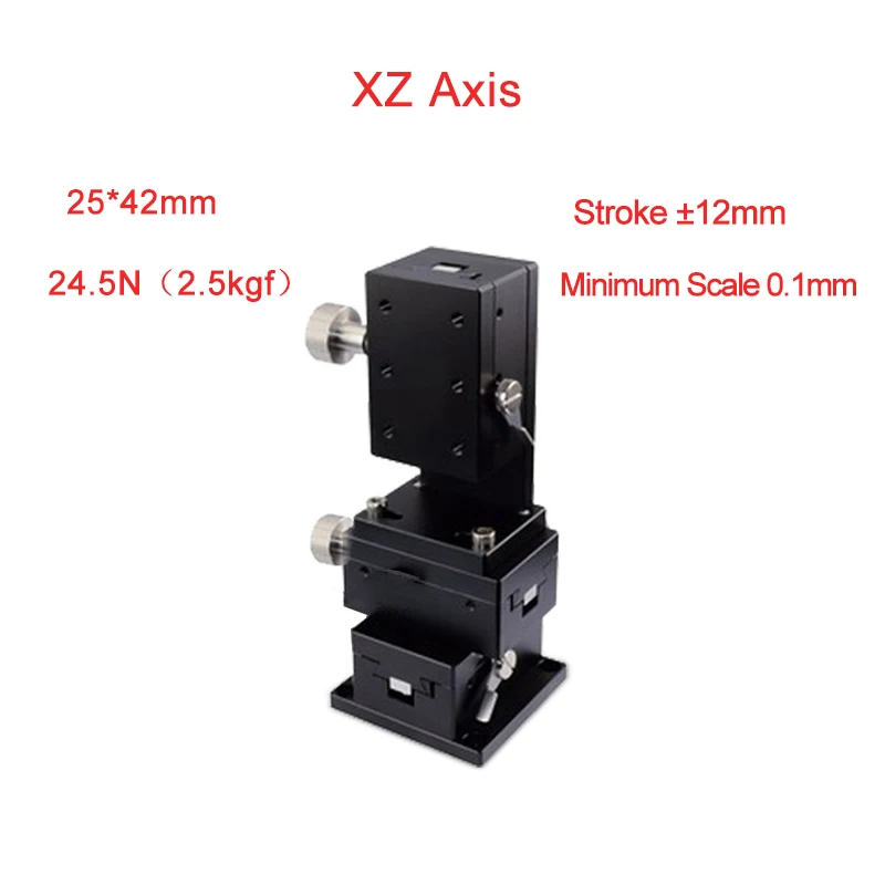 XZ Axis 25*42 Manual Displacement Platform Micrometer Sliding stage Steel ball guide PLWE2542 XZ Axis 25*42 Manual Displacement Platform Micrometer Sliding stage Steel ball guide PLWE2542