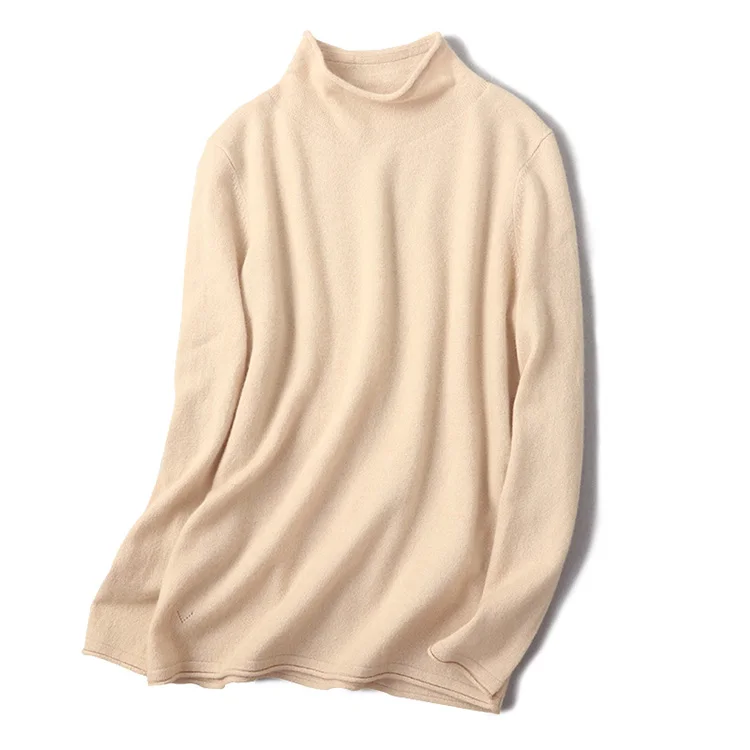 cashmere sweater winter new women half bead collar hedging long-sleeved sweater female cashmere