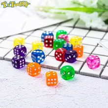 20 шт./лот 6 двухсторонняя Портативный кости для игры на выпивку 16 мм акриловые круглые углу кубик для настольной игры вечерние азартная игра кубики игральные кости с цифрами
