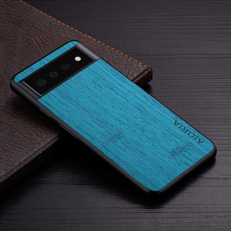 Case for Google Pixel 6 Pro 6 6A 5G Bamboo Wood Pattern Leather Phone Cover