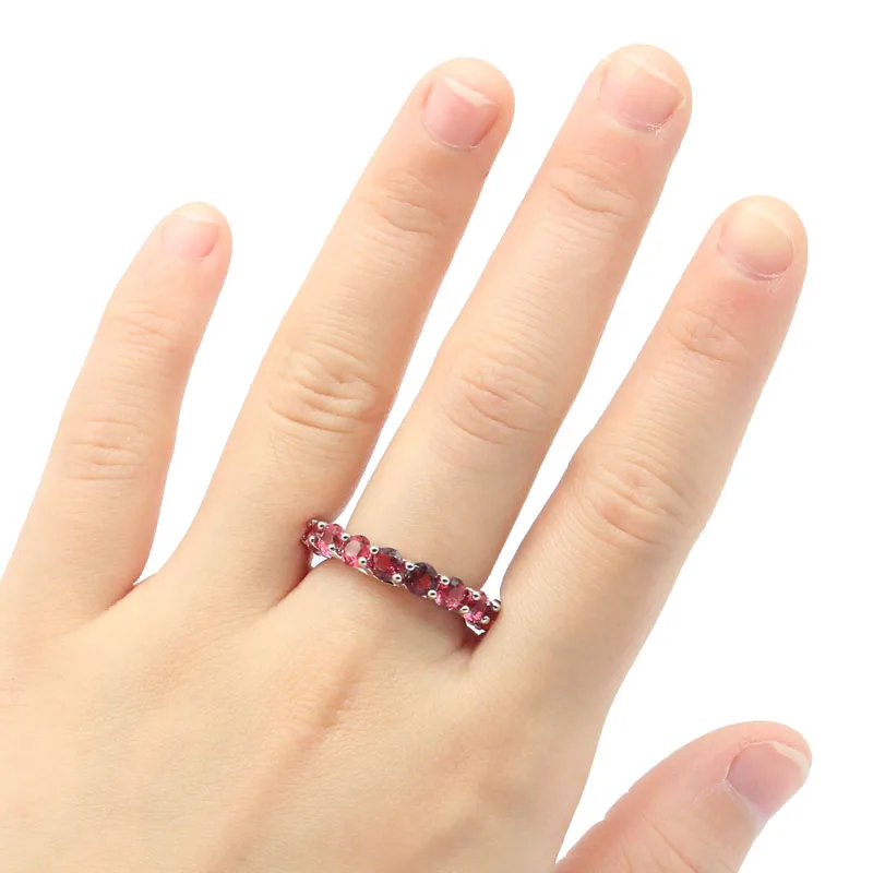 26x26 мм SheCrown романтический розовый Raspberry Rhodolite гранат женские серебряные