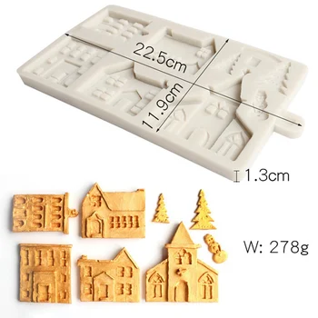 

Christmas Gingerbread House Tree Silicone Mold Fondant Mould Cake Decorating Tools Chocolate Gumpaste Sugarcraft Kitchen Gadgets