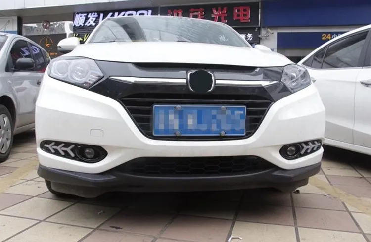 Подходит для Honda HRV HR-V VEZEL автомобиля DRL вождения Дневной ходовой светильник DRL с мигающим желтым поворотом противотуманная лампа реле Дневной светильник