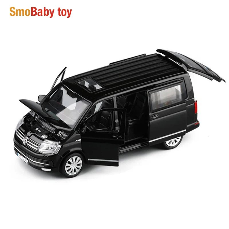 

1:32 Zinc Alloy Bus Volkswagen Multivan T6 Van Alloy Toy Car Diecast MPV Model Sound Light Pull Back Children Gift Boys For Toys