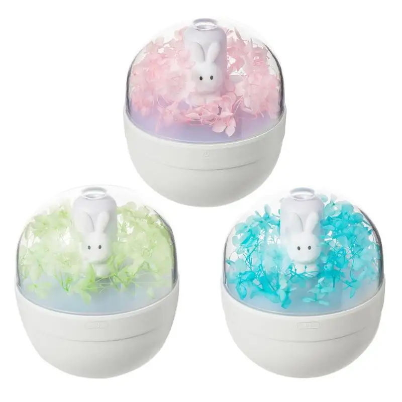 220ml Immortal Flower Rabbit USB Charging Humidifier Essential Oil Diffuser