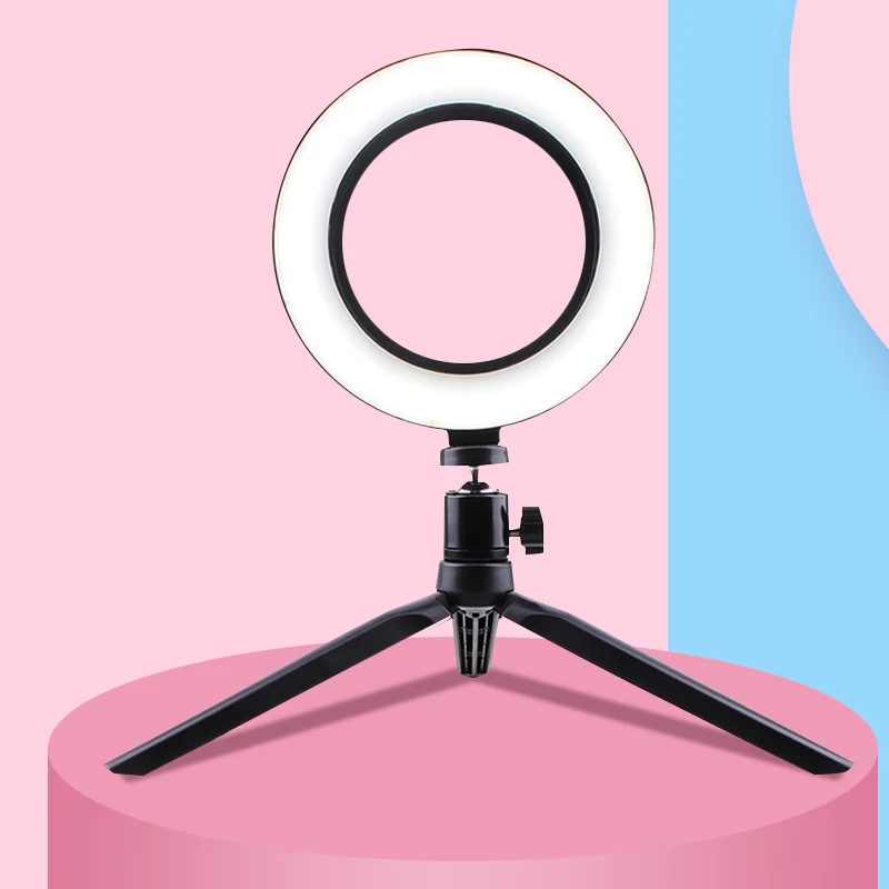 

MountDog 10 inch Photography LED Selfie Ring Light 26CM Dimmable Ring Lamp For Makeup Youtube Video Live Studio With Table Tripo
