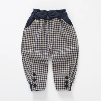 

2020 Spring Baby Bow Plaid Casual Pants Girls' Pants