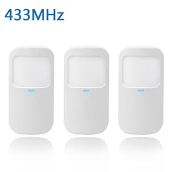 Équipement d'alarme antivol, Protection de sécurité domestique, détecteur de porte sans fil, blanc, moins de 15kg, prévention des animaux domestiques, 433MHz, 3 pièces 