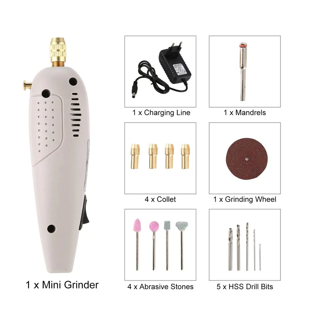 

P500-1 12W Electric Drill Mini Grinder Set Drilling Engraving DIY Power Rotary Tool Kit Grinding Engraver Pen 8000r/min