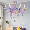 Plafonnier en cristal coloré, éclairage décoratif de plafond, luminaire de plafond, idéal pour un salon ou une chambre d'enfant ou de fille en rose ou Macaron ► Photo 1/2