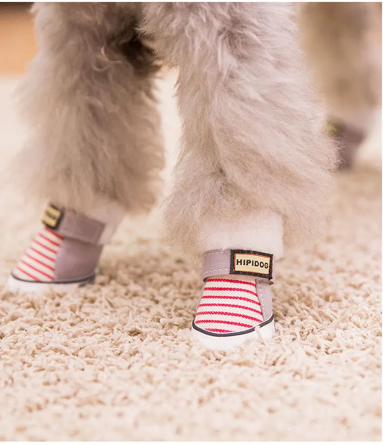 Обувь для собаки питомец сапоги кроссовки для маленьких собак с регулируемой липучкой прочная нескользящая подошва-набор из 4