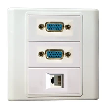 Порты 2 VGA+ RJ11 Телефон Cat3 видео дисплей настенное крепление лицевые панели разъем порт для кабельной системы