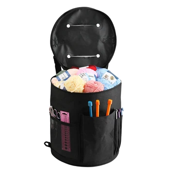 

Knitting Bag Yarn Organizer Bag For Wool Crochet Hooks Knitting Needles Sewing Set DIY Yarn Balls Storage Bag
