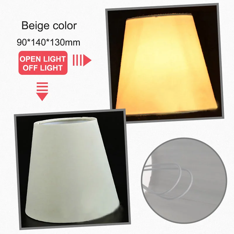 Beige Простой стиль абажур льняной поливинилхлорид абажур для свечи хрустальная люстра настенная лампа абажур 90*140*130 - Цвет корпуса: Beige