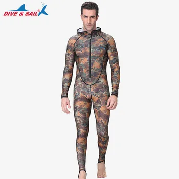 

DIVE & SAIL Men Swimming Suit Camouflage Wetsuit Conjoined Sunscreen Swimsuit Surf Diving Thermal Suit