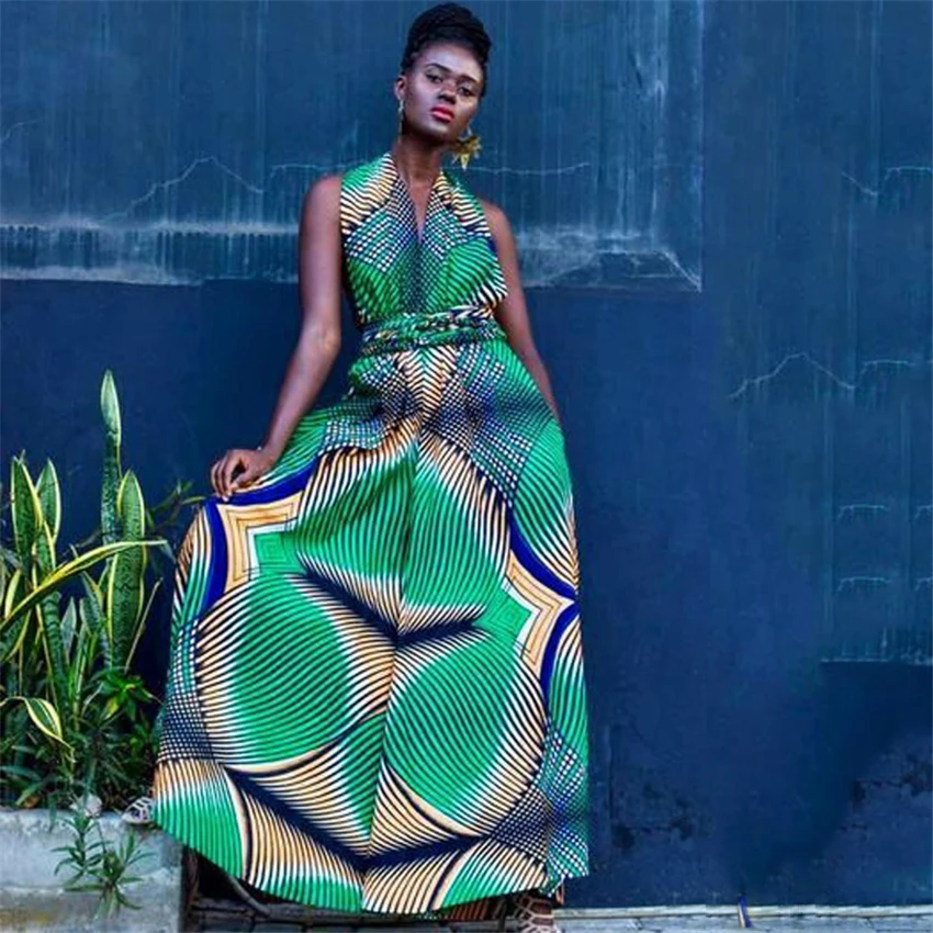 Новая африканская одежда комбинезон многоизносный стиль Широкие брюки африканская Дашики платья для женщин модная женская рубашка в африканском стиле