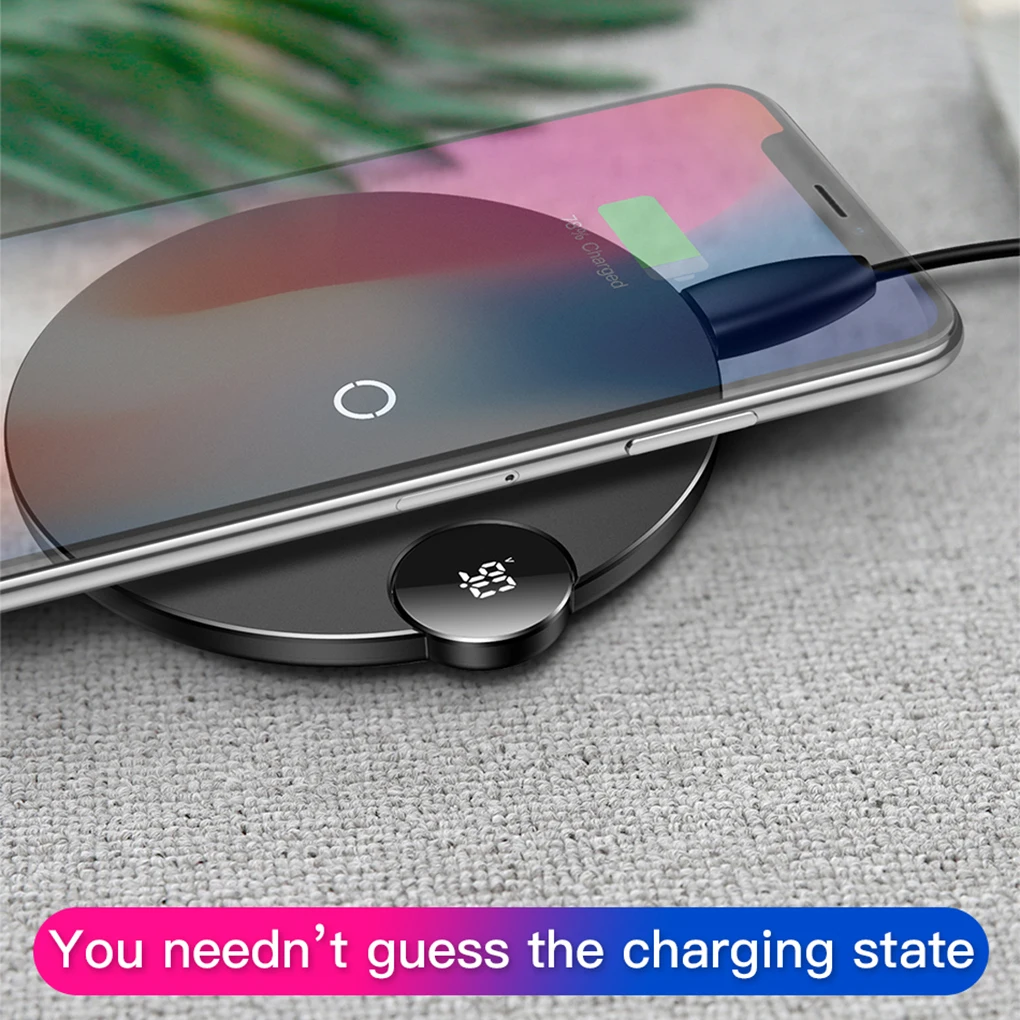 

Replacement For Cellphone LED Display Wireless Charger Desktop Smartphone Fast Charger Pad
