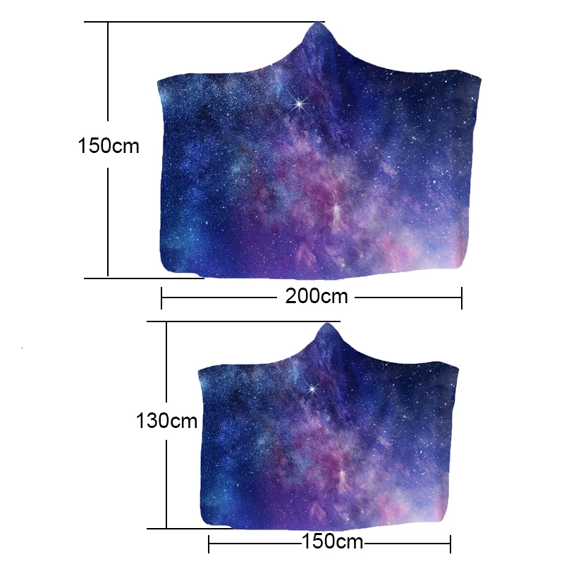 Milky Way напечатанное домашнее диване покрывало на кровать мягкое теплое одеяло с капюшоном Открытый путешествия удобный плащ одеяло