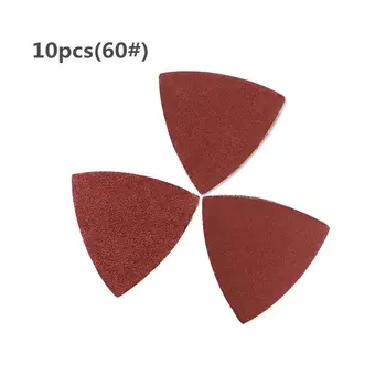 

10pcs Triangle Grinder Sandpaper Pad 80mm Polishing Abrasive Paper Grit 40-800 N1HF