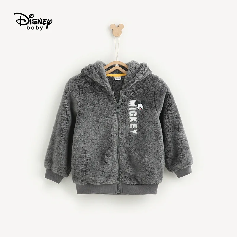 Disney/детский теплый плюшевый топ с длинными рукавами, Детская куртка для мальчиков пальто для маленьких девочек теплое плюшевое Пальто утепленное Детское пальто - Цвет: 2