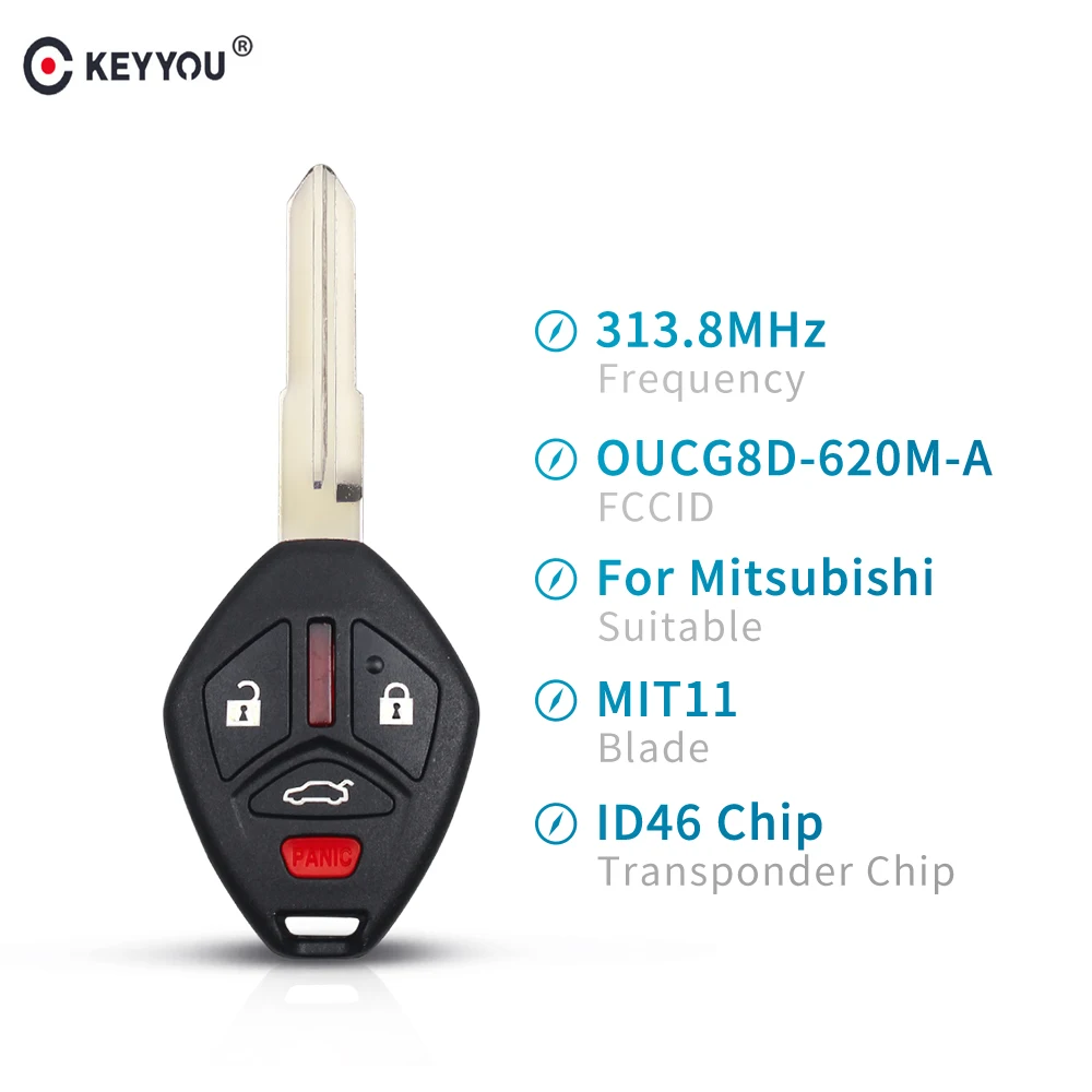 Бесключевой пульт дистанционного управления KEYYOU для 2007 2012 Mitsubishi Galant Eclipse Chip ID46