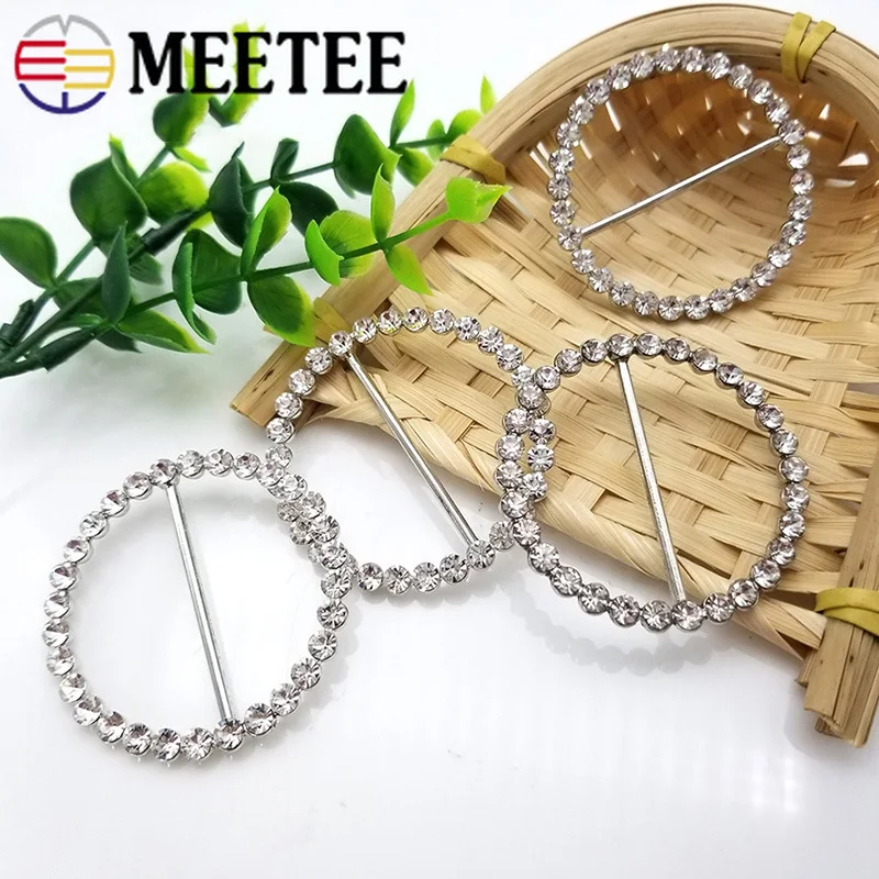 Meetee 5 шт. Стразы Tri-Glide пряжки сплав жемчуг пояс Одежда Узел Декор Кнопка DIY Ювелирные изделия Одежда Сумки Аксессуары BF475
