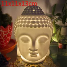 Керамическая ароматерапия масляная горелка с Буддой голова аромат эфирное масло диффузор индийский благовония Будда горелка для тибетских благовоний S