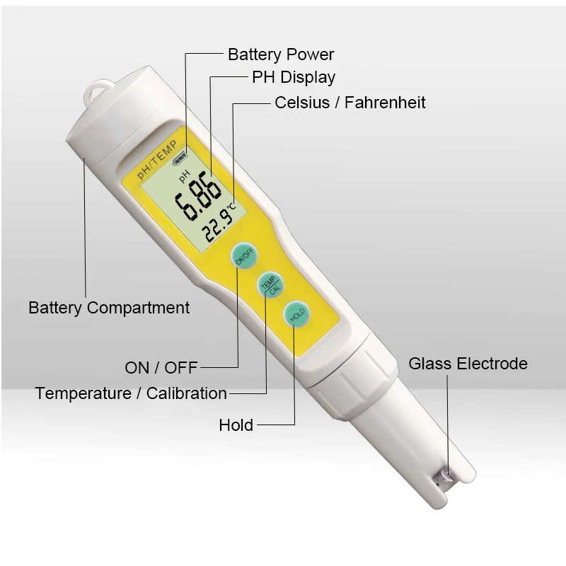 PH-Meter Pen Water Tester Water Quality Analysis Monitor Temperature Measure Acidity Meter for Lab Aquaculture