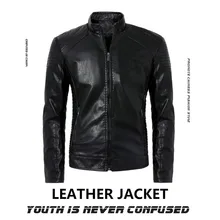 Мужская винтажная мотоциклетная крутая куртка кожаная куртка модная Байкерская осенне-зимняя куртка с длинным рукавом и стоячим воротником Клубное пальто