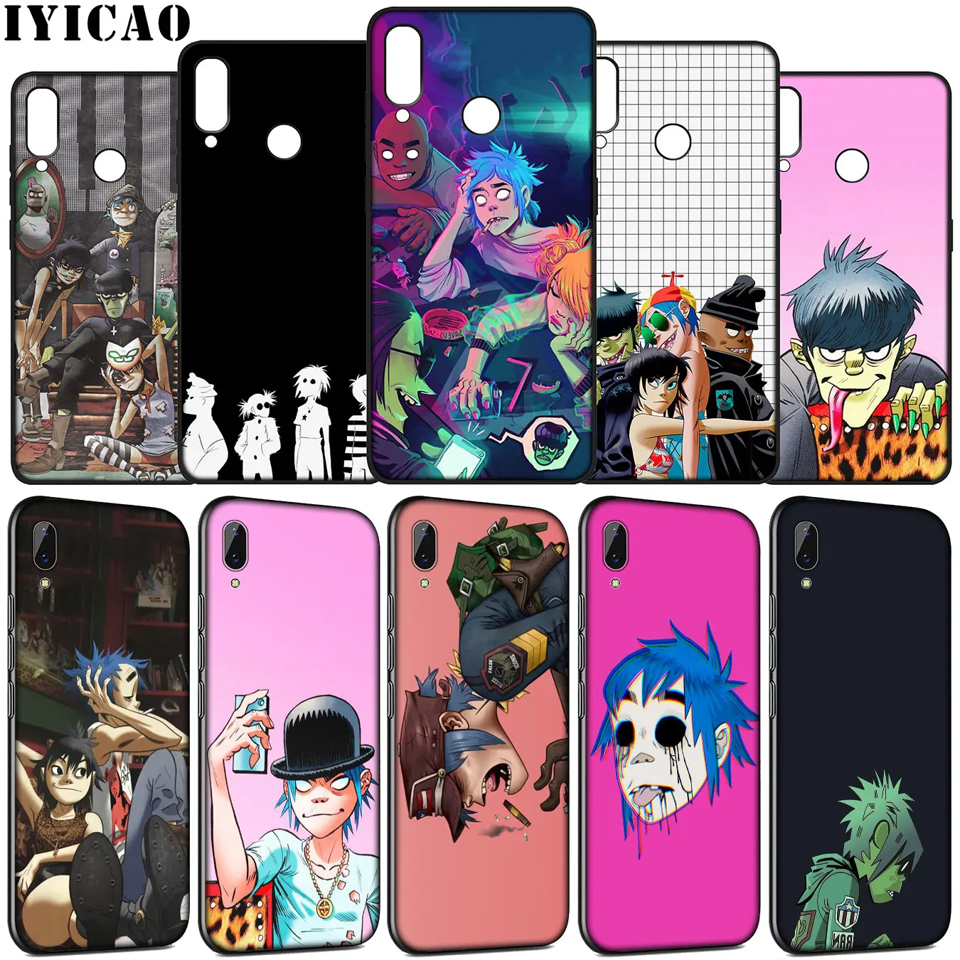 IYICAO Gorillaz plastic beach Soft Silicone Case for Huawei Y9 Y7 Y6 Prime 2019 Honor view 20 8C 8X 8 9 9X 10 Lite 7C 7X 7A Pro | Мобильные