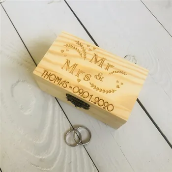 

Rustic Wood Wedding Jewelry Storage Gifts Box Custom Name Couples Marriage Party Wood Ring Box Holder Unique Wedding Favors