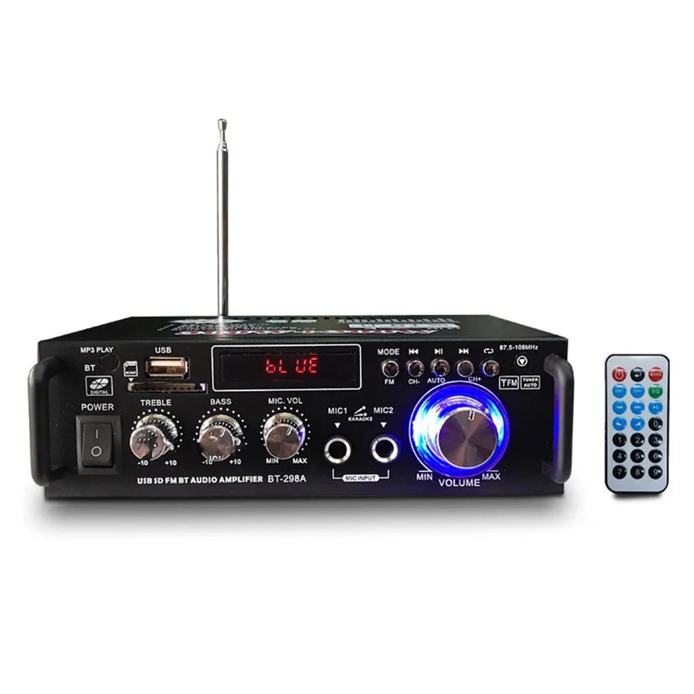 600 Вт 220 В/12 В Hifi стерео Fm 2Ch Amp Автомобильный домашний Usb Sd Mp3 Мини Usb карта Ac и Dc небольшой усилитель мощности