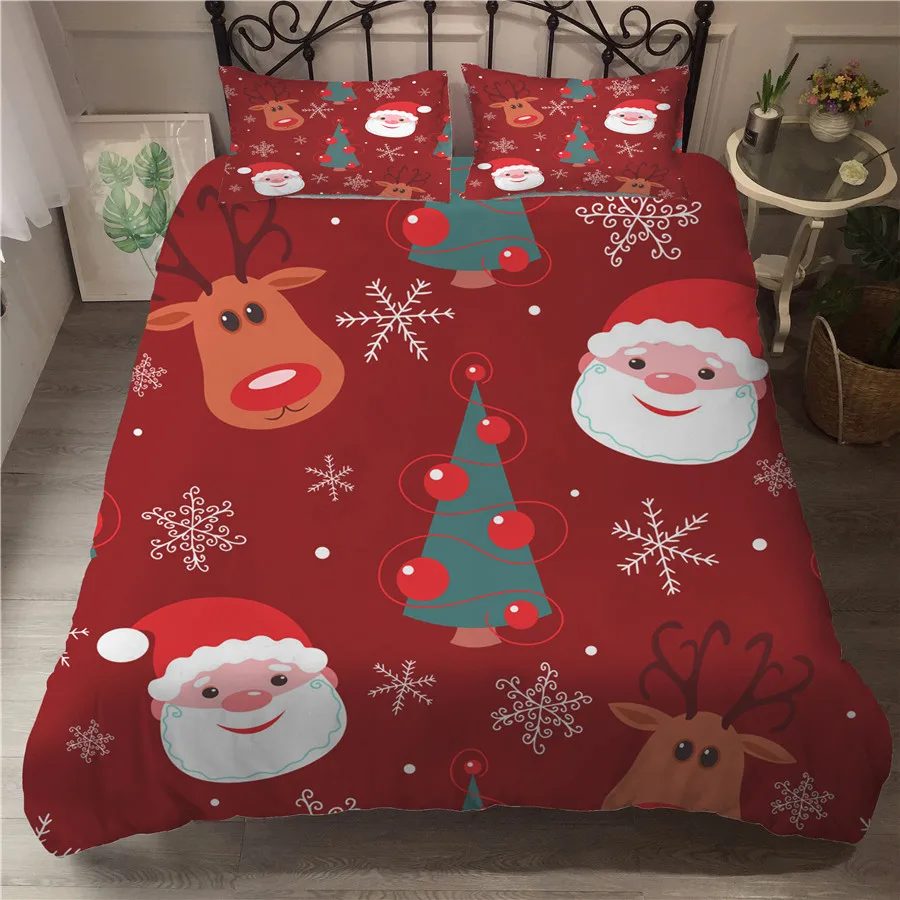 

A Bedding Set 3D Printed Duvet Cover Bed Set Christmas Home Textiles for Adults Bedclothes with Pillowcase #SDJ03