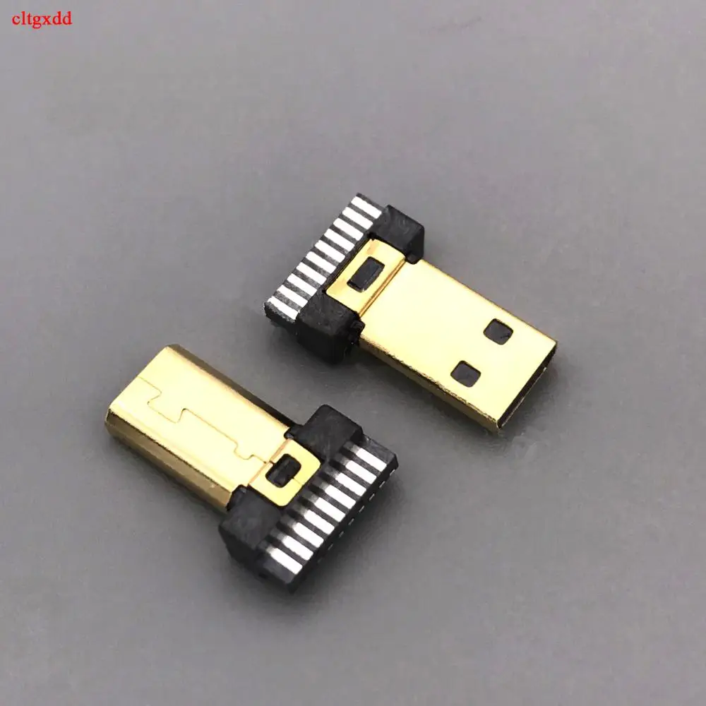 Cltgxdd 10 шт./лот 19P 19pin Micro Hdmi-совместимый позолоченный штекер разъем типа D паяльный