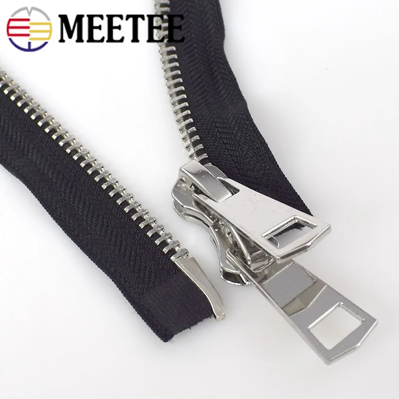 1pc Cremallera Metal 8# Double Slider Zippers New Open End Zipper For Sewing Down Coat Garments Accessories|Молнии| |