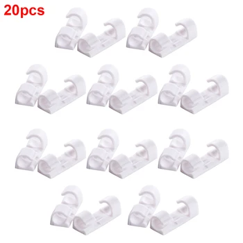 

20pcs/pack Cable Clip Tie Fasteners Office Desk Management Self-adhesive Wire Holder Tidy Organize Cords Accessories Clamps Home