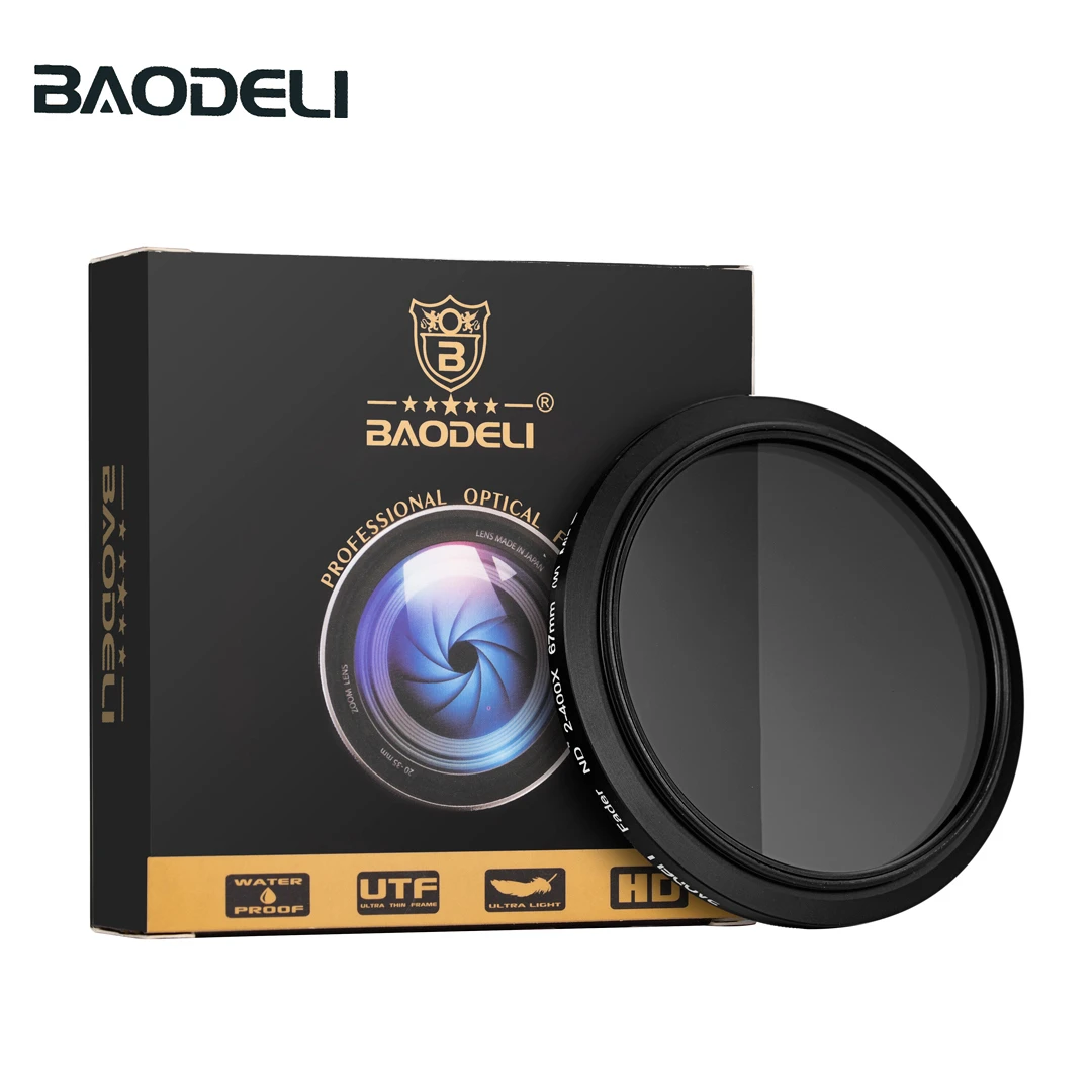 BAODELI сменный nd-фильтр для Nd2-400 49 52 55 58 62 67 72 77 82 мм для Камера объектива Canon 77d 450d T6 Nikon D3400 sony аксессуары