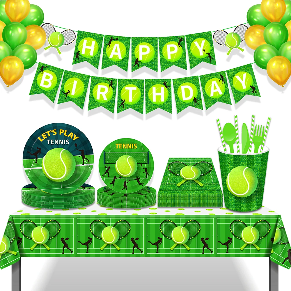 TournamentTennisBallSportsCourtBirthdayPartyDisposableTableware