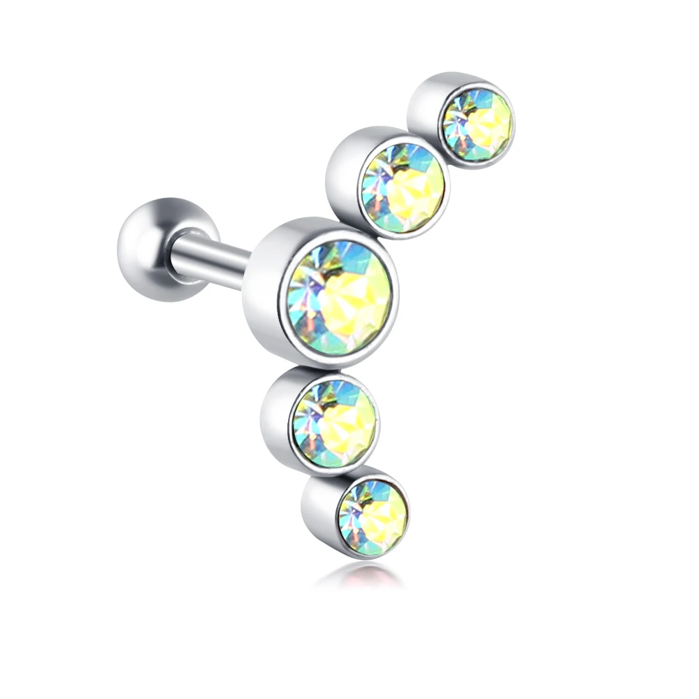 Оптовые продажи ушной хрящ Хеликс Tragus серьги-гвоздики для ушей из нержавеющей стали пирсинг Кристалл ювелирные изделия для тела подарки для женщин
