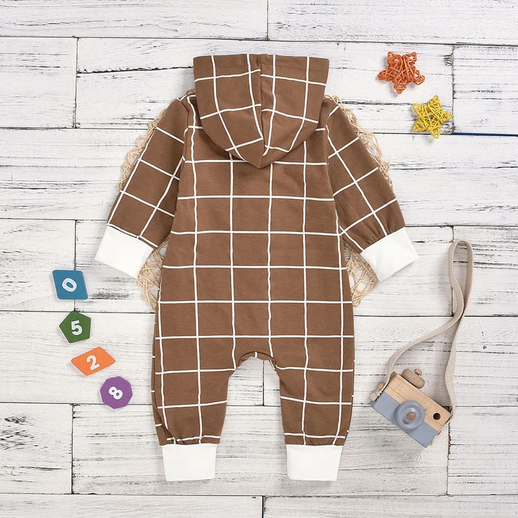 new born baby clothes baby boy romper winter clothes costume romper onesie disfraz bebe halloween new Plaid 6-24m Long Sleeve Z4
