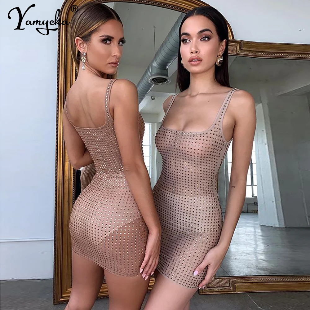 

Sexy Diamond Reflective Party Dress Women Mini Strapless Backless Dress Elegant Bodycon Dresses Vestidos 2019 Summer new