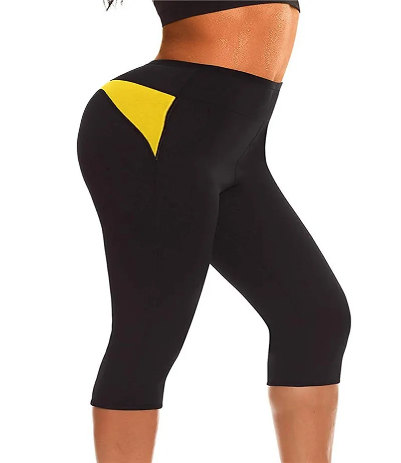LANFEI, женские спортивные тренировочные штаны с высокой талией, утягивающие леггинсы, корректирующие трусики, неопреновые боди для сауны, Утягивающее нижнее белье - Color: Black