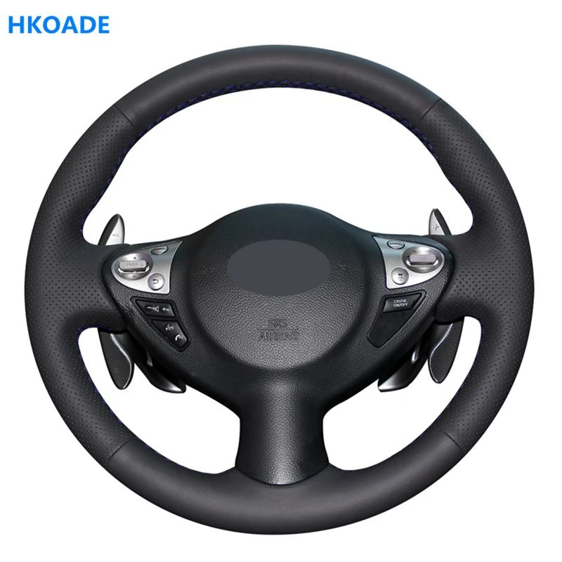 Чехол рулевого колеса ручной работы из искусственной кожи для Nissan Juke Maxima 370Z Sentra SV