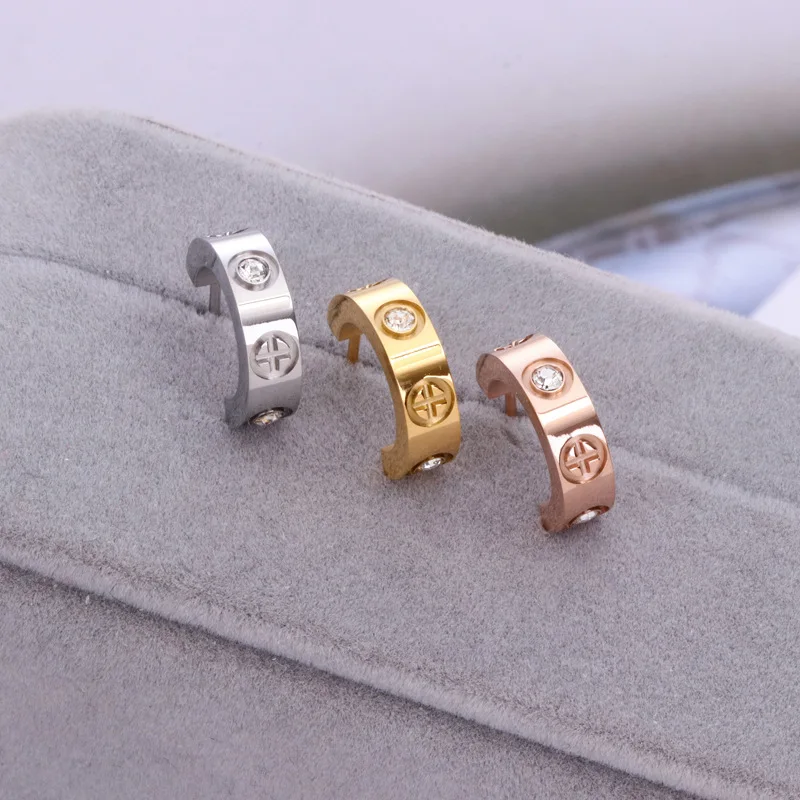 Screw Stud Earrings For Men Women Girls Filled Love Rose Gold Silver Color Stainless Steel Wedding Jewelry Free Shipping Ge112 Stud Earrings Aliexpress