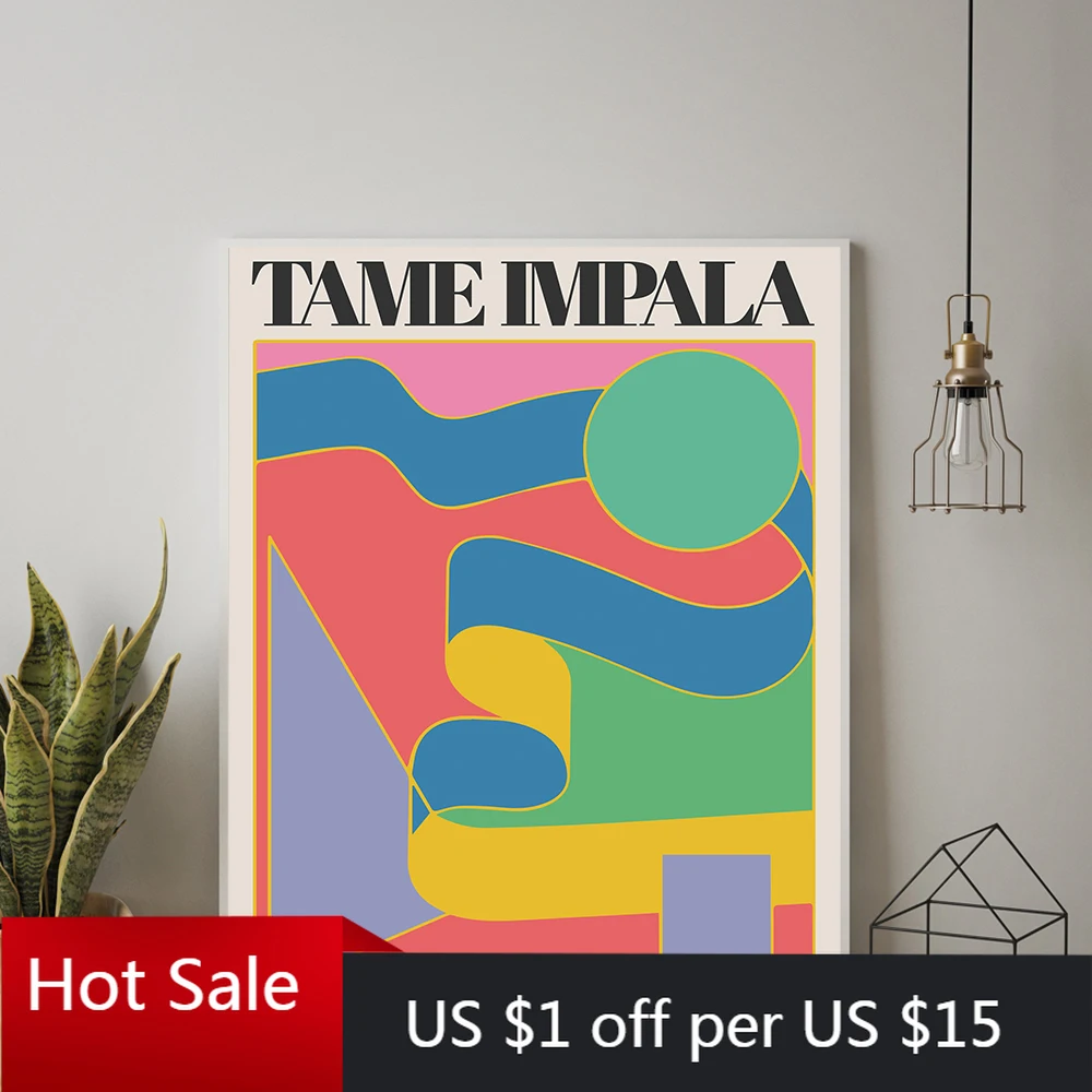 Постер Tame Impala At gloutbury Gig винтажная красочная Картина на холсте Ретро Декор стен