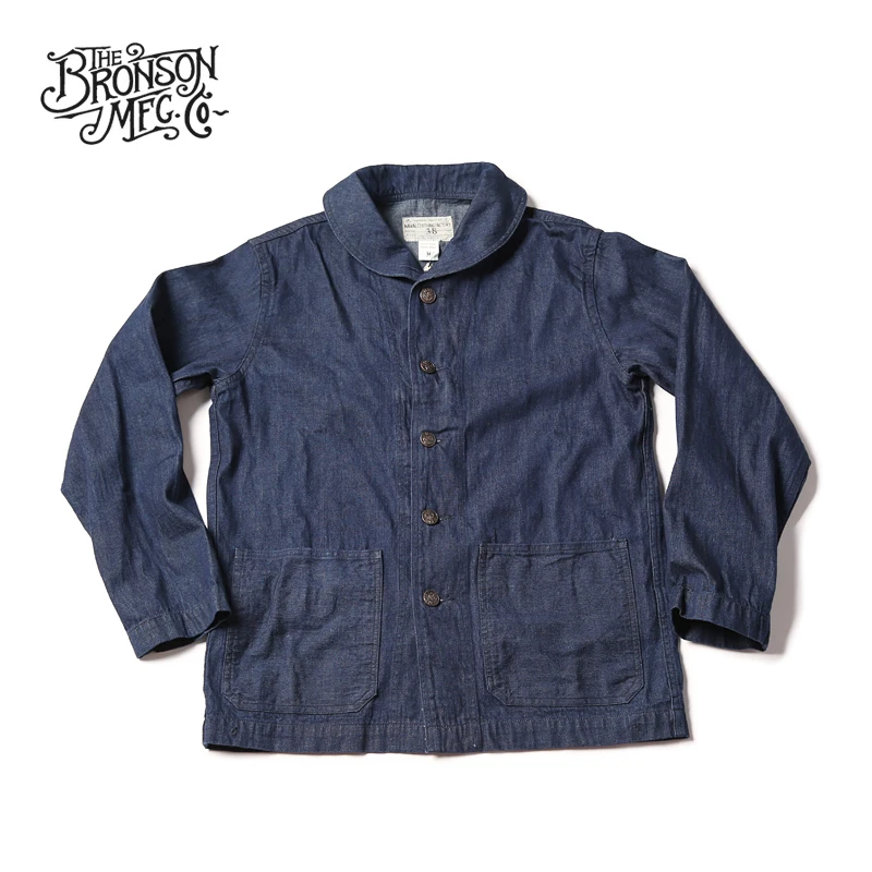 Мужской винтажный джемпер Bronson Repro USN Dungaree джинсовая шаль с воротником 1922|Куртки| |