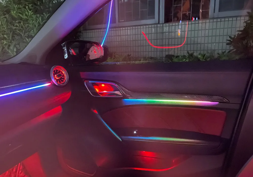 18 in 1 LED Symphony Car Ambient Lights 64 Color RGB Interior Acrylic Light  Guide Fiber Optic Universal Decoration Atmosphere