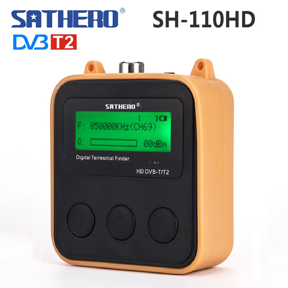 

Sathero SH-110HD DVB-T DVB T2 medidor de buscador de bolsillo de señal terrestre Digital dvb-T2 de TV probador de señal de pantalla LCD dvbt2 sat Finder